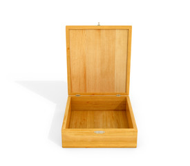 3D Illustration of wooden box or boxes on a white background.