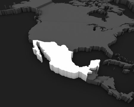 Mexico Map 3D Illustration