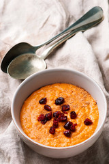 Pumpkin Pie Oatmeal for breakfast.