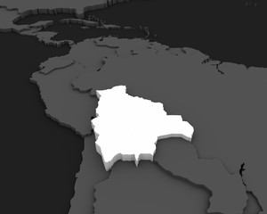 bolivia map 3D illustration