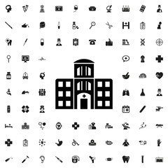 hospital building icon illustration