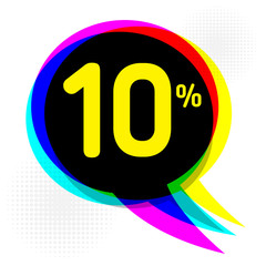 Pop-Art Style, business concept with text 10 percent Discount