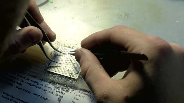 Soldering of detail of circut board