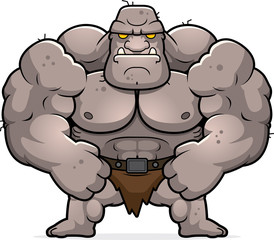 Cartoon Ogre Flexing