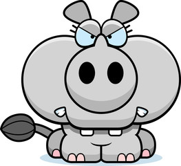 Obraz premium Cartoon Angry Rhinoceros