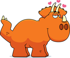 Cartoon Triceratops in Love