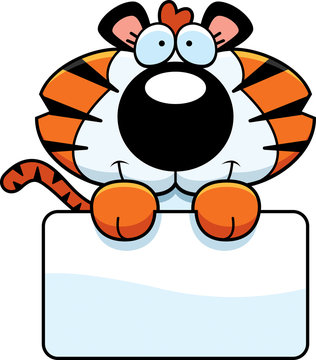 Cartoon Tiger Cub Sign