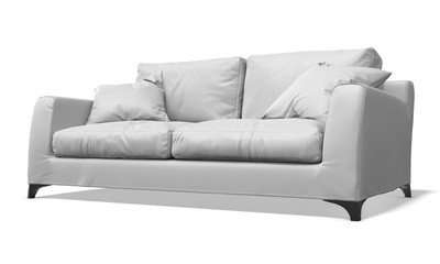Fototapeta na wymiar white leather sofa