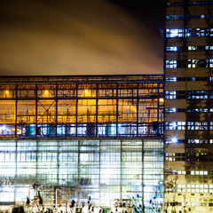 Petrochemical plant in night. Long exposure photography
