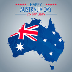 Obraz na płótnie Canvas 26 January Happy Australia Day. Retro Grunge Background and Flag Illustration and Vector Elements National Concept Greeting Card, Poster or Web Banner Design