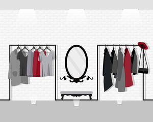 Vector illustration with showroom