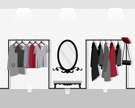 Vector illustration with showroom