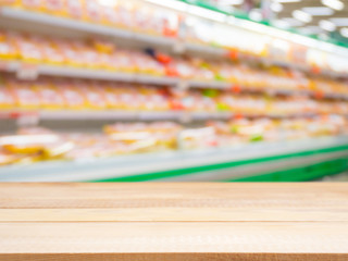 Defocused blur of supermarket shelves