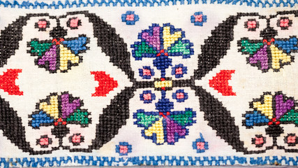 Romanian traditional blouse - textures and traditional motifs, vintage textures