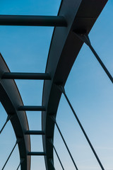 modern bridge architecture with lines and copy space