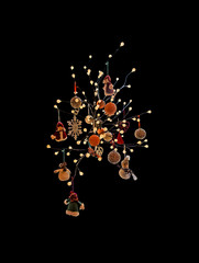 Christmas decorations light strings and baubles © artesiawells