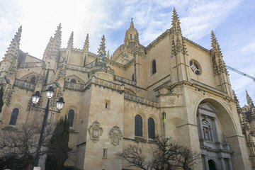 Exterior of the cathedral with pinnacles and gothic vaults, City