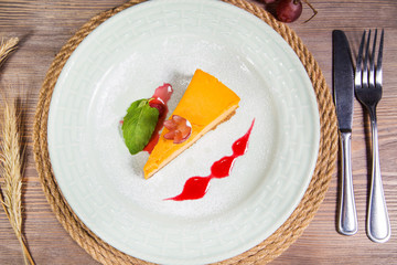cheesecake with grape