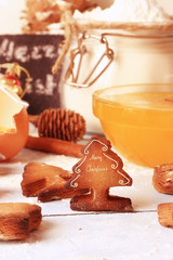 christmas background baked ginger cookies