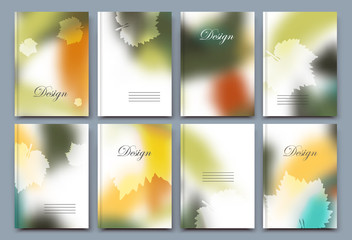 Abstract composition. Eco text frame surface. Patch a4 brochure cover design. Title sheet model set. Yellow leaf fall icon. Creative vector front page. Natural ad banner form texture. Flyer fiber font