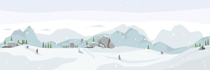 Ski resort. Winter panorama