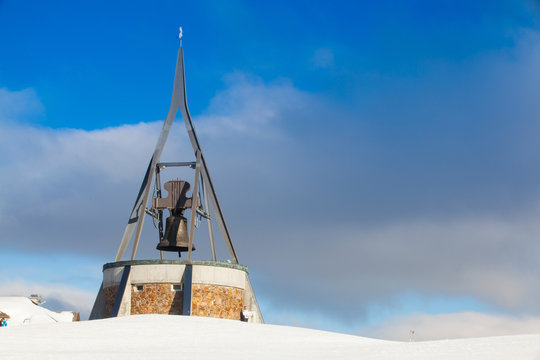 Peace Bell Concordia on Kronplatz peak.