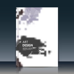Abstract composition. Text frame surface. White a4 brochure cover design. Title sheet layout model. Creative front page art. Ad banner form texture. Vector grunge figure icon. Elegant flyer fiber font