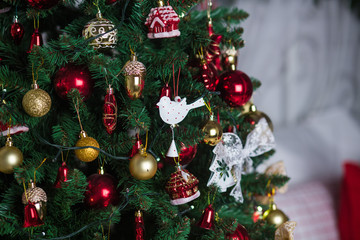 Christmas decorations, Christmas tree, gifts, new year