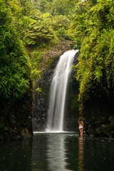 Wainibau Waterfall at the end of Lavena Coastal Walk on Taveuni