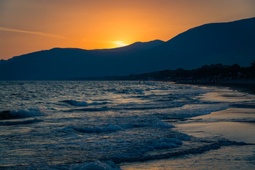 Scenic sunset over the sea