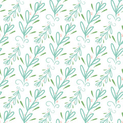 Hand drawn delicate decorative vintage leaves