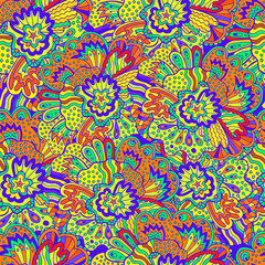 Vector flower pattern. Seamless botanic texture.