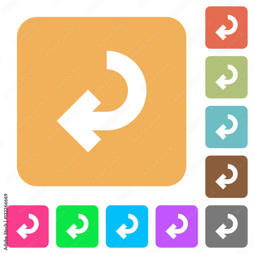 Poster return arrow rounded square flat icons