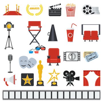 big set of cinema icons