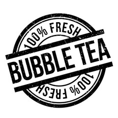 Bubble tea stamp. Grunge design with dust scratches. Effects can be easily removed for a clean, crisp look. Color is easily changed.