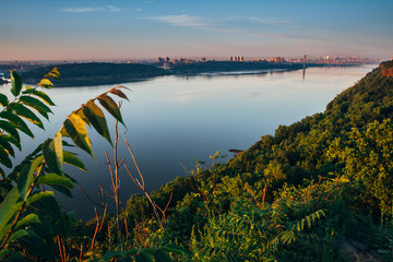 Hudson river at sunrise - obrazy, fototapety, plakaty