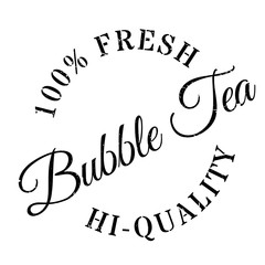 Bubble tea stamp. Grunge design with dust scratches. Effects can be easily removed for a clean, crisp look. Color is easily changed.