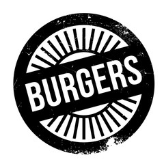 Burgers stamp. Grunge design with dust scratches. Effects can be easily removed for a clean, crisp look. Color is easily changed.