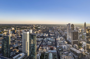 Fototapeta na wymiar panorama of Frankfurt am Main with skyscrapers