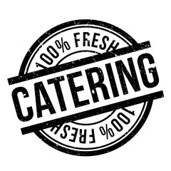 Catering stamp. Grunge design with dust scratches. Effects can be easily removed for a clean, crisp look. Color is easily changed.