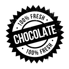 Chocolate stamp. Grunge design with dust scratches. Effects can be easily removed for a clean, crisp look. Color is easily changed.