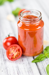 Fototapeta na wymiar Tomato Sauce (selective focus)