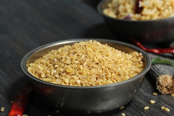 Bulgur wheat in a bowl