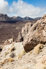 Volcanic rocky region on island of Tenerife