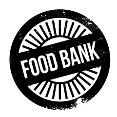 Food bank stamp. Grunge design with dust scratches. Effects can be easily removed for a clean, crisp look. Color is easily changed.