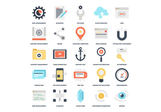 25 Flat Content Icons 1