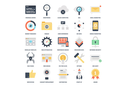 25 Flat Content Icons 2