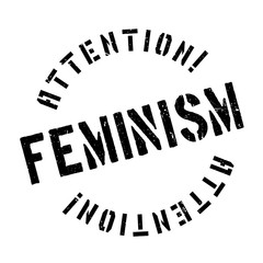Feminism rubber stamp. Grunge design with dust scratches. Effects can be easily removed for a clean, crisp look. Color is easily changed.