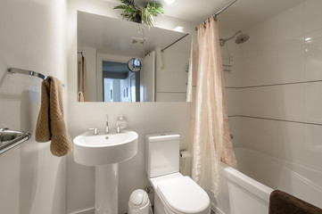Bright modern bathroom. Interior design.