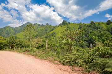 Landscapes around the highlands of Taulabe and Cerro Azul national park in Honduras. Central America
